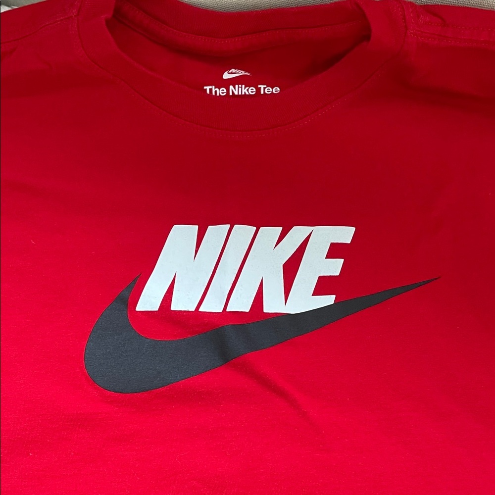 Nike Kids Red Tee with Logo
